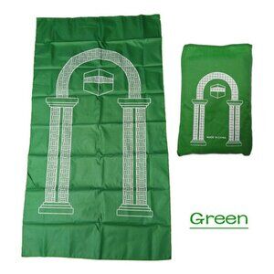 Portable Pocket Muslim Travel Prayer Mat with Pocket Sized Carry Bag Green